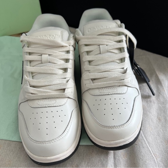 Off White Out Of Office Calf Leather White Black Gum Mens Athletic Shoes